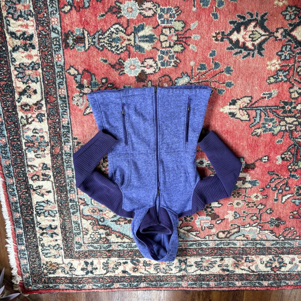 The North Face Womens Purple Hybrid Fleece Full Zip Hoodie Jacket Size Medium